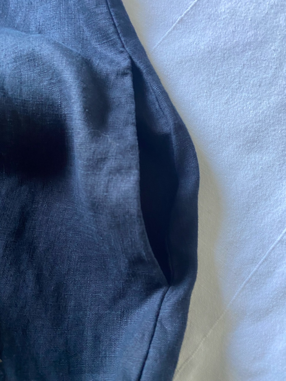 Quince Black Linen Button-Front Midi Dress Side Pockets - Picture 9 of 10
